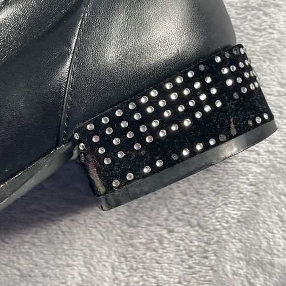 Christian Dior Boots 38 D Black Nappa Leather Studded Stellar Over The Knee - Picture 3 of 16